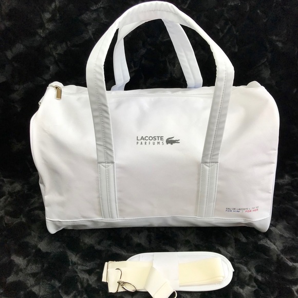 Lacoste Bags Lacoste Bag Gym Duffle Sports Weekender White New